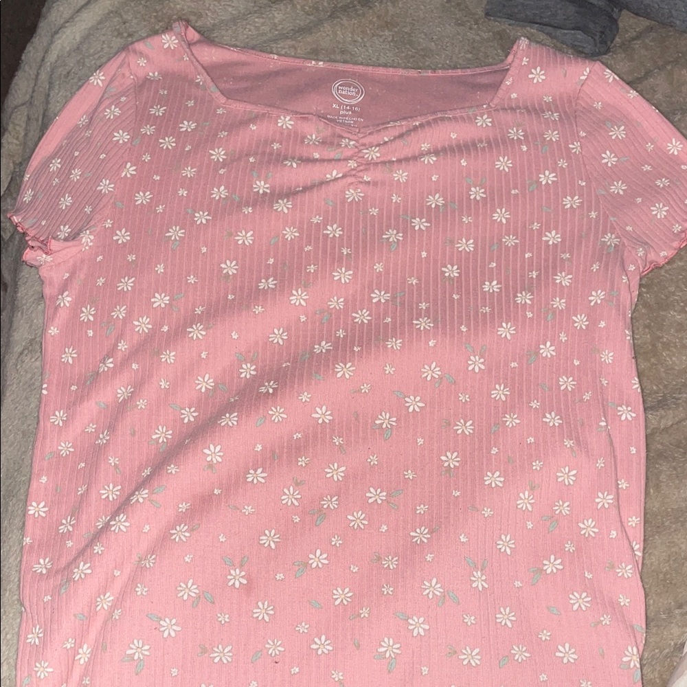 Wonder Nation Pink Floral Kids Blouse
